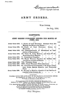 Army Orders 1916
