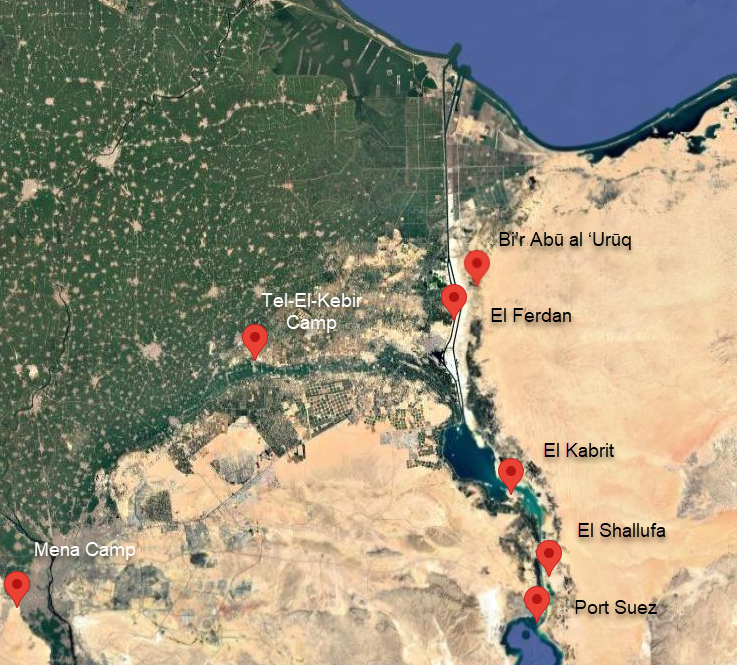 Battalion Locations January to June 1916