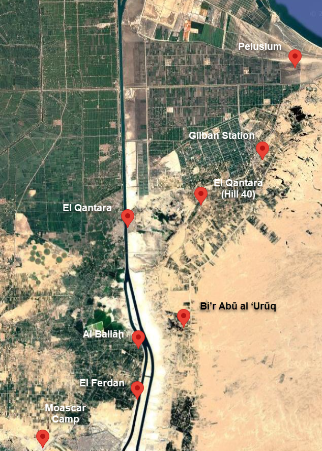 Battalion locations July to August 1916