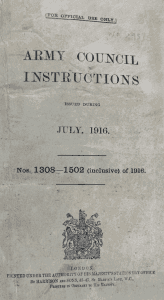 Army Council Instructions of 1916