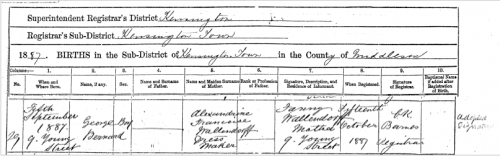 George Robert Wallendorff Birth Certificate